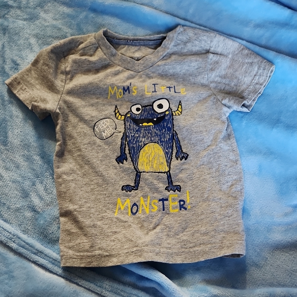 Okie Dokie Gray and Yellow Short Sleeve Tee